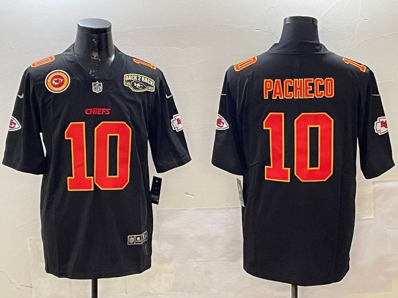 Men Kansas City Chiefs #10 Pacheco Black 2025 Nike Vapor Limited NFL Jersey style 2096->kansas city chiefs->NFL Jersey